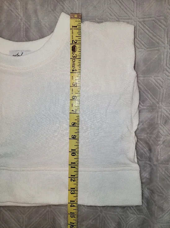 Petal & Pup White Cropped Crewneck Cap-Sleeve Top - Picture 8 of 8